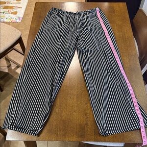 No Boundaries Black and White Striped Wide Leg Pants